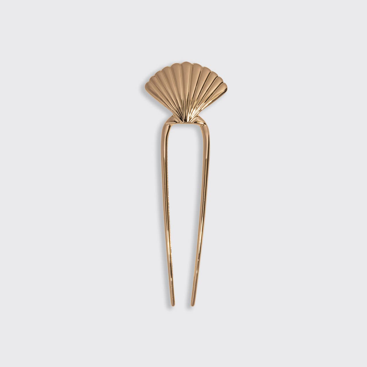 CC Metal Clam Shell French Hair Pin - Gold