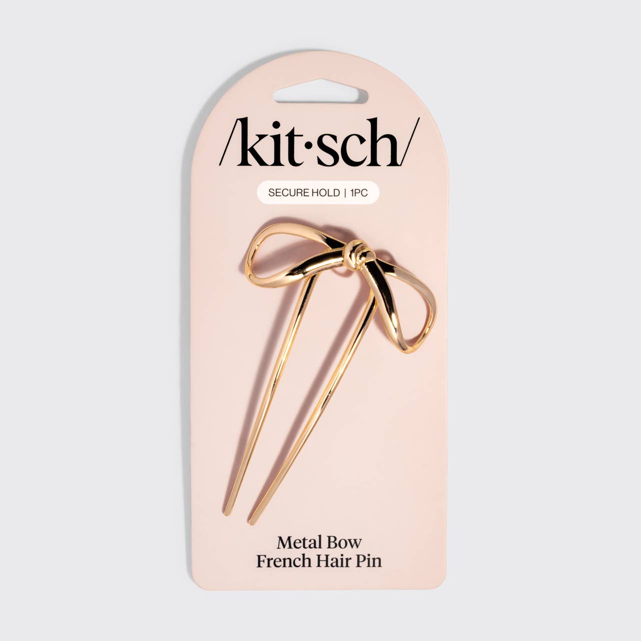 CC Mini Metal Bow French Hair Pin - Gold