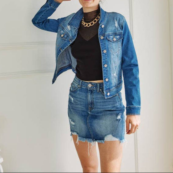 Classic Distressed Denim Jacket
