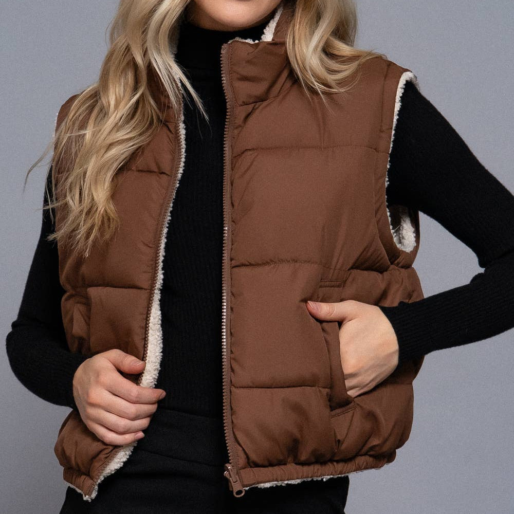 Reversible Fur Padding Vest