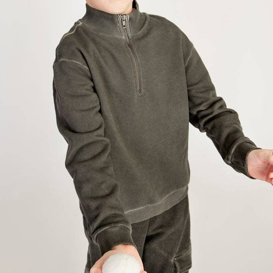 Green Half Zip Fleece Top Boys 316