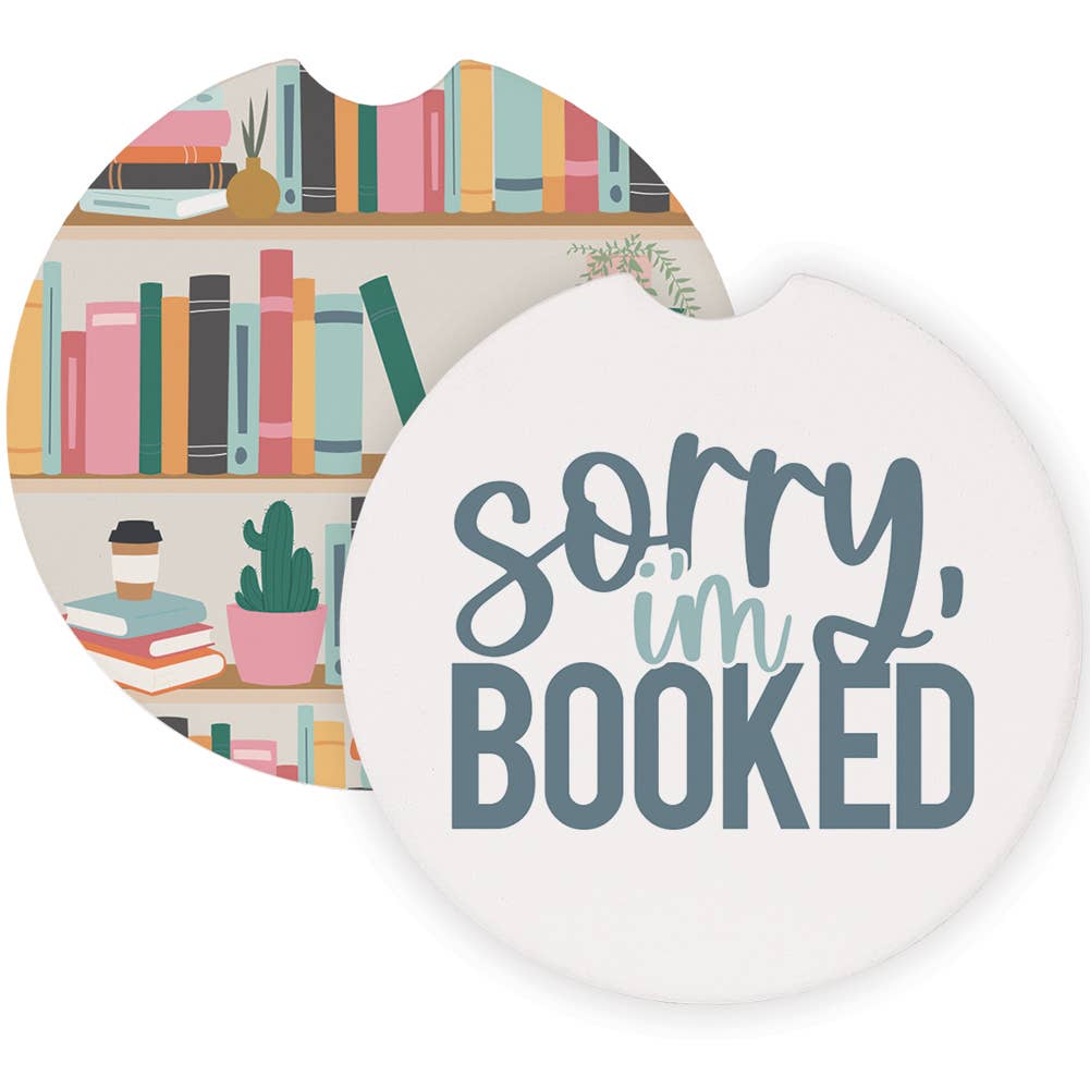Sorry I'm Booked Shelves Car Coasters
