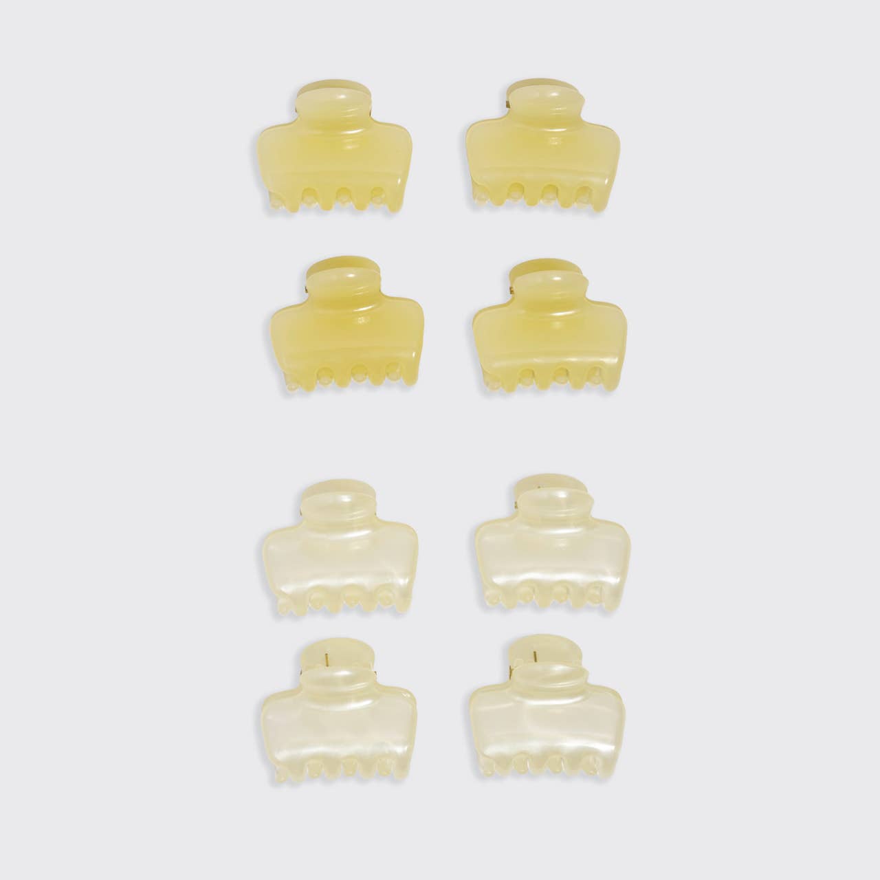 CC Mini Jelly Cloud Clips 8pc Set - Pearlized Cream & Butter Yellow+