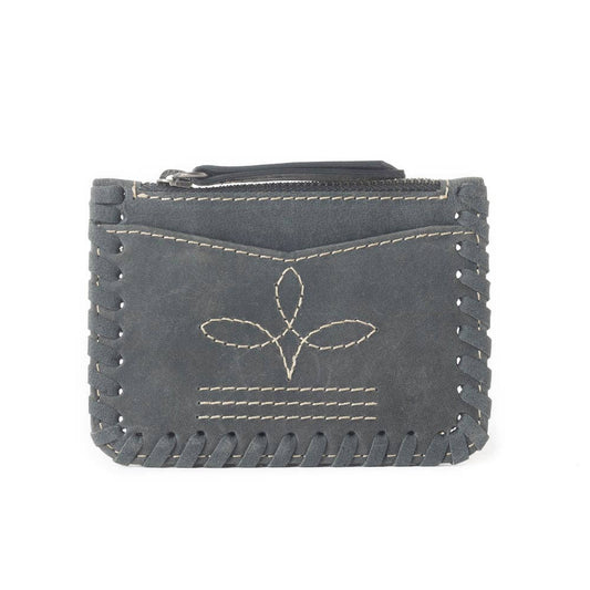 CC Outlander Edge Western Embroidered Credit Card Holder in Ash Grey 12822