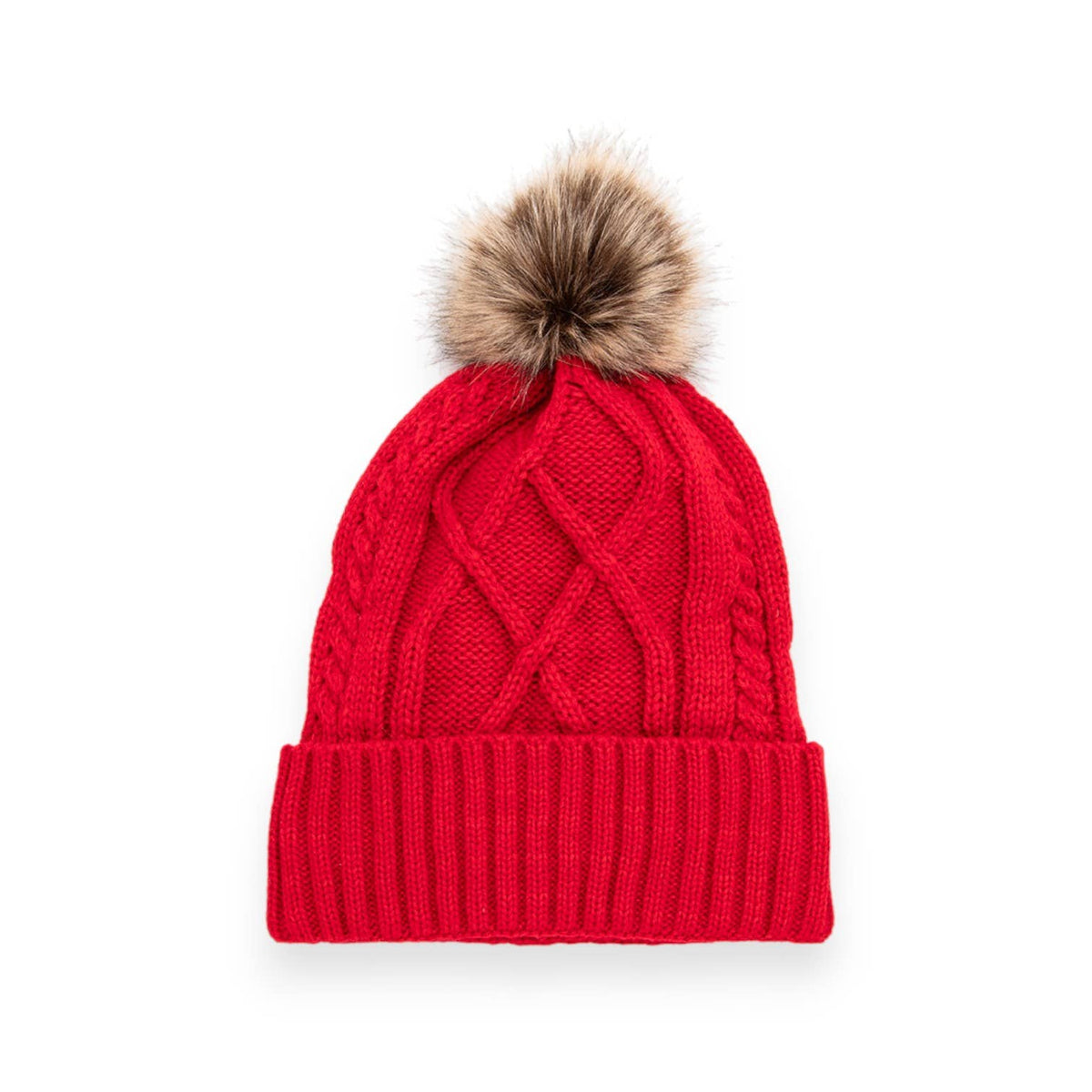 Raised Knit PomPom Beanie Stocking Cap (assorted)
