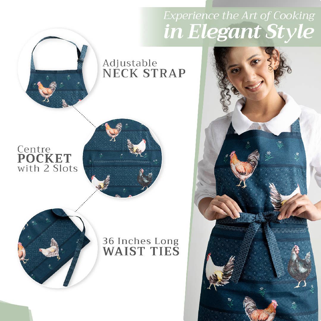 Apron 100% Cotton - Meadow Rooster
