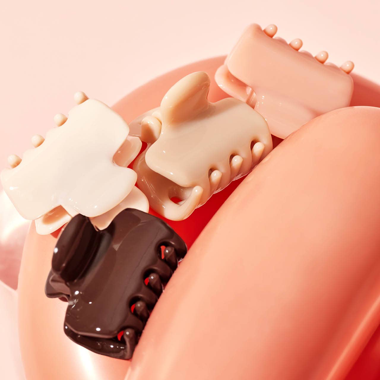 CC Recycled Plastic Mini Cloud Claw Clips 8pc Set - Rosewood