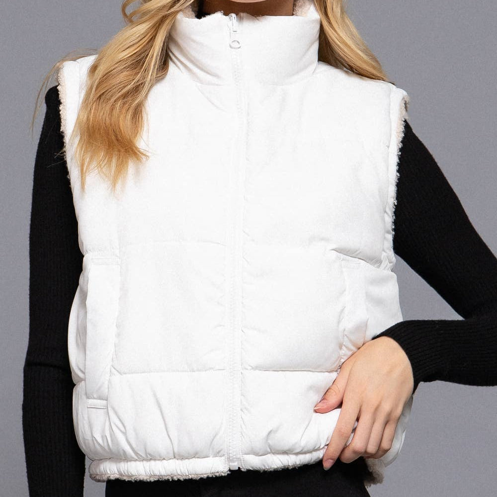 Reversible Fur Padding Vest