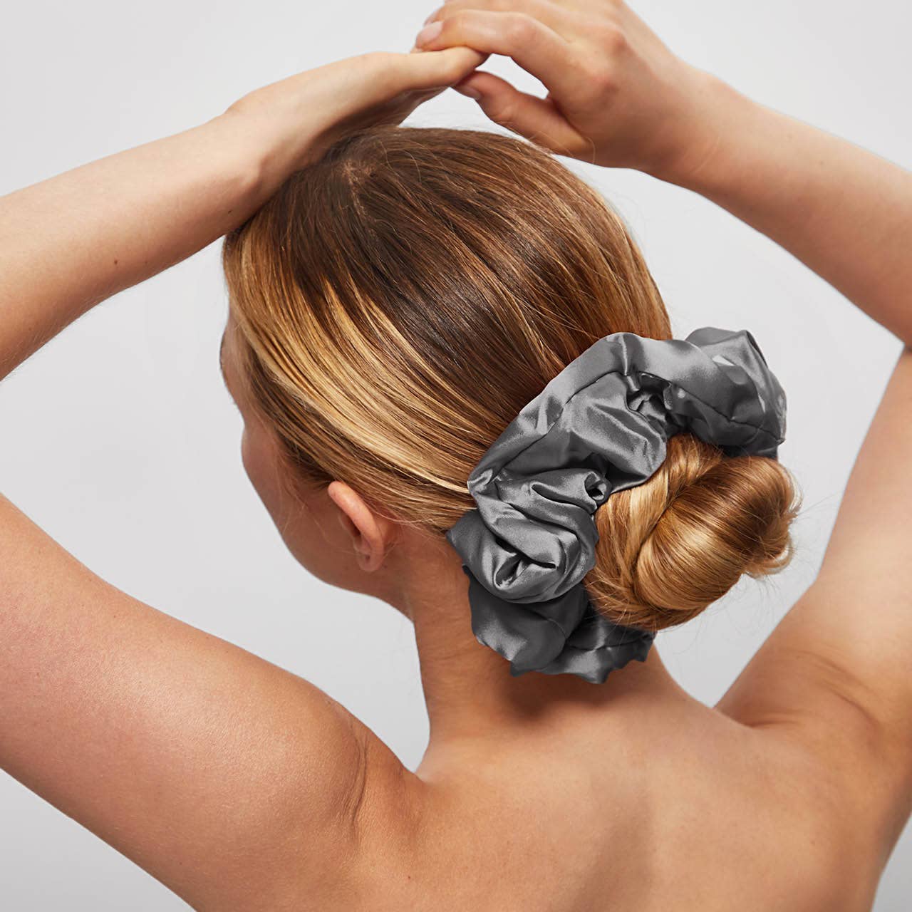 CC Satin Sleep Pillow Scrunchies - Charcoal/Gold