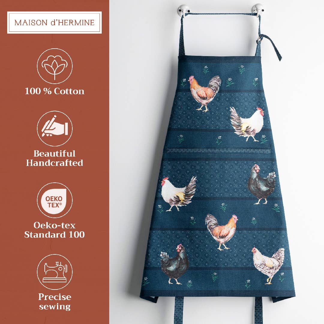 Apron 100% Cotton - Meadow Rooster
