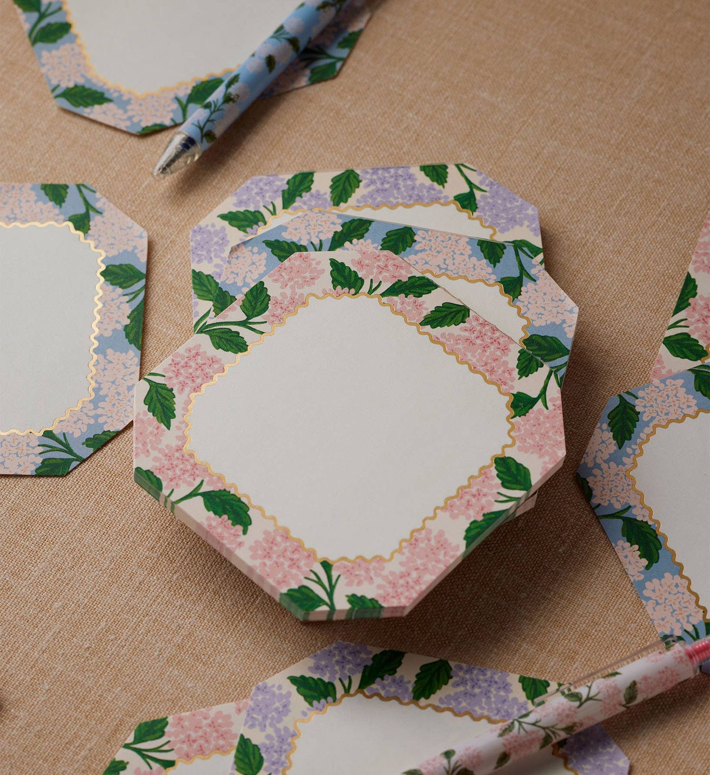 Pink Hydrangeas Mini Notepad Trio