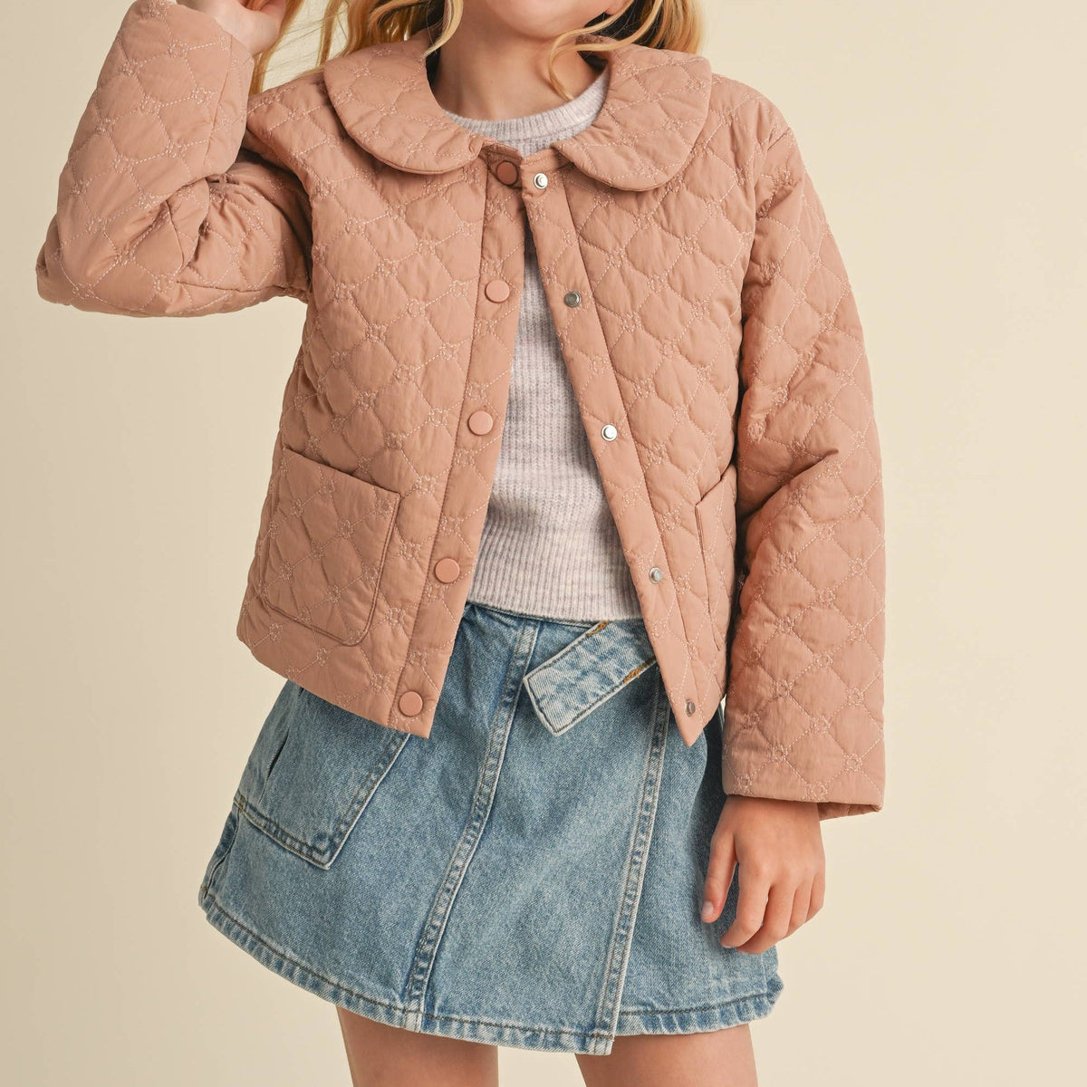 Girls Drop Shoulder Quilted Jacket 7-14 441