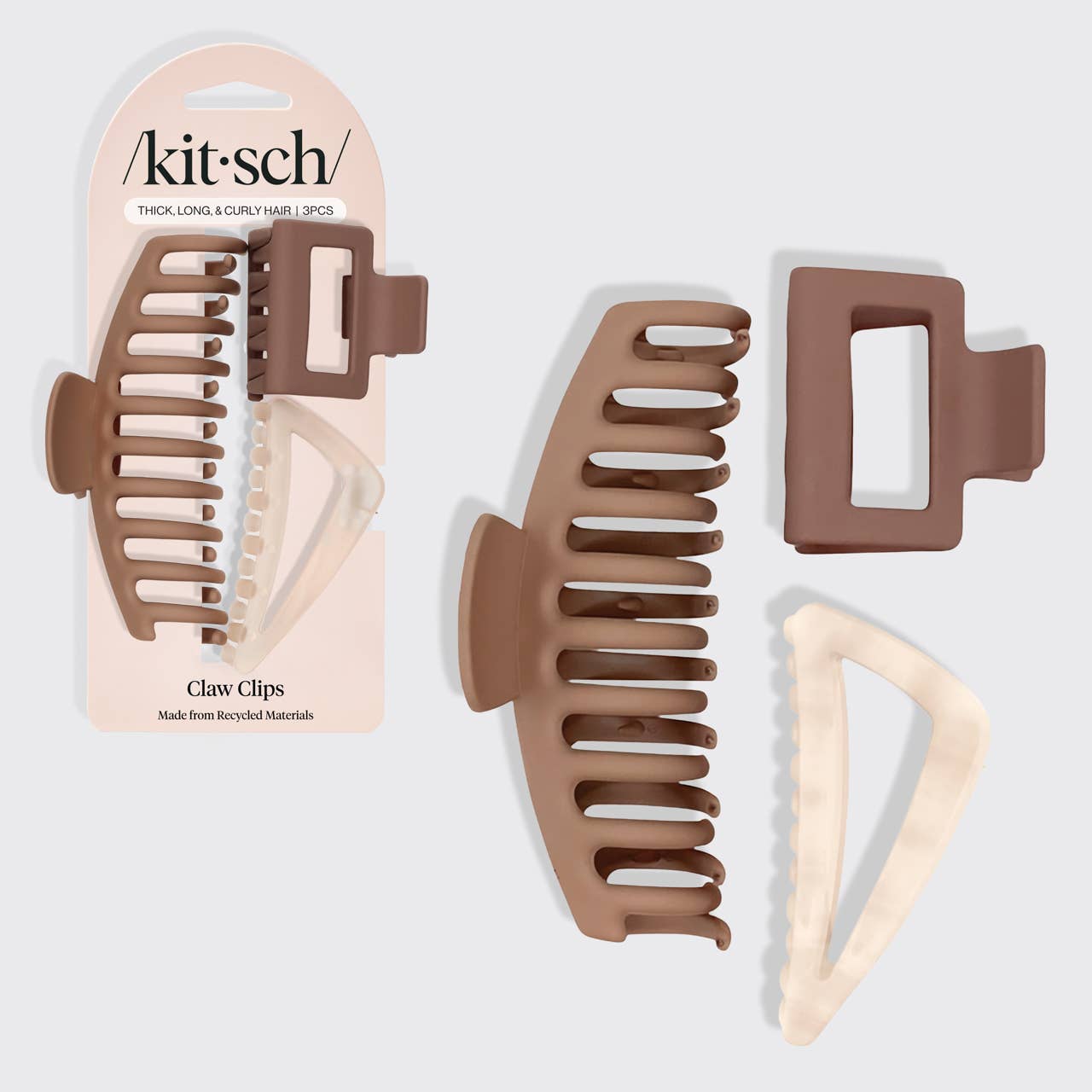 CC Recycled Plastic Assorted Claw Clip 3pc - Oversized