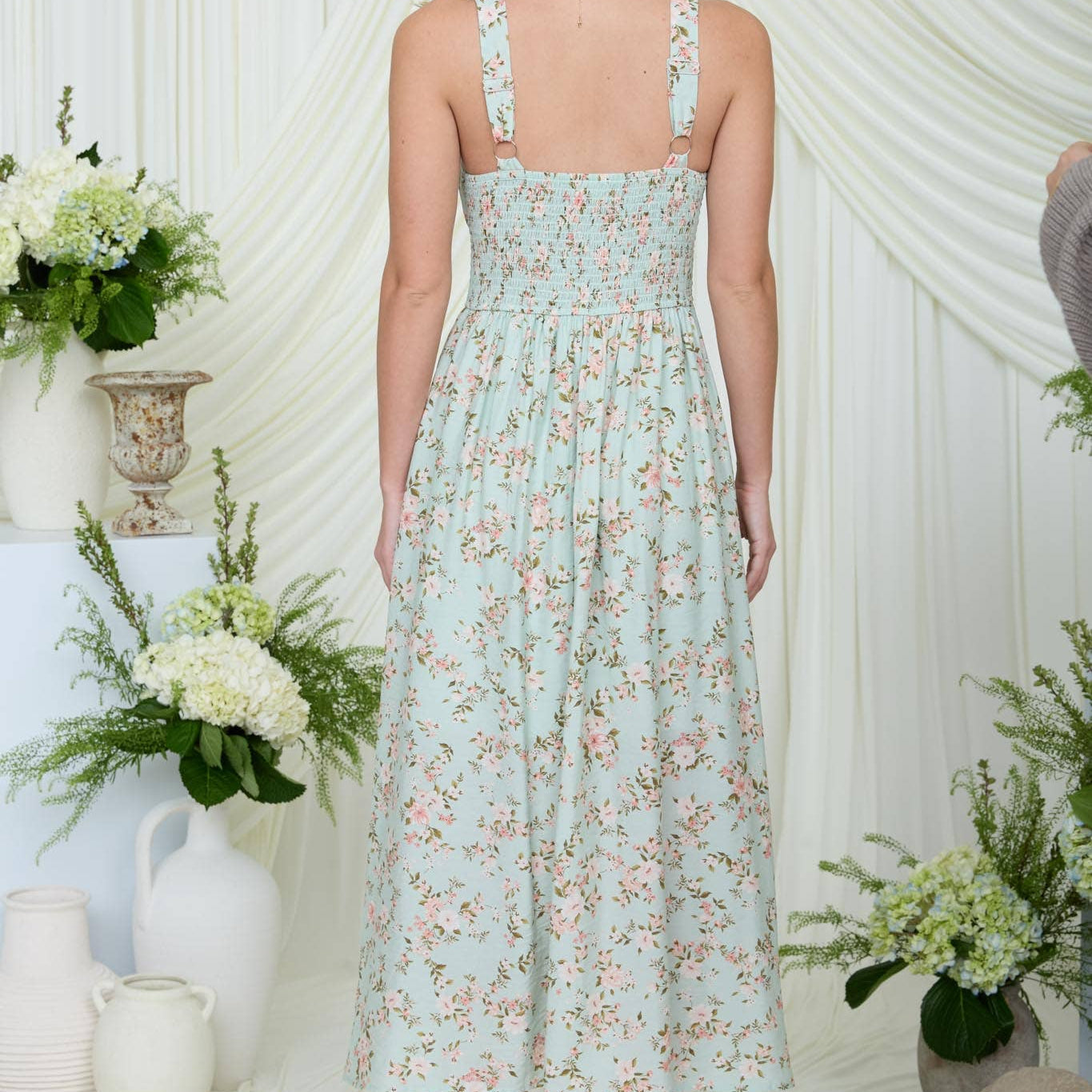 Garden Party Lace Trim Midi Dress