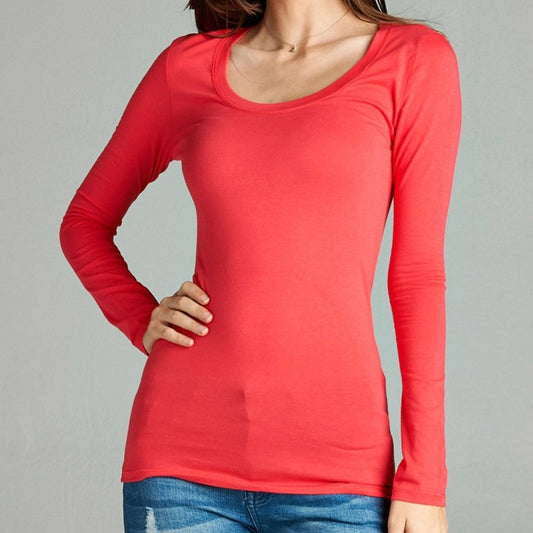 Favorite Scoop Neck Tee in Teaberry 2303