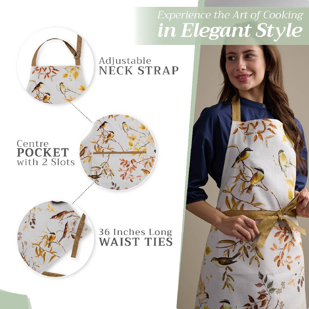 Verdier Cotton Apron - Autumnal Birds