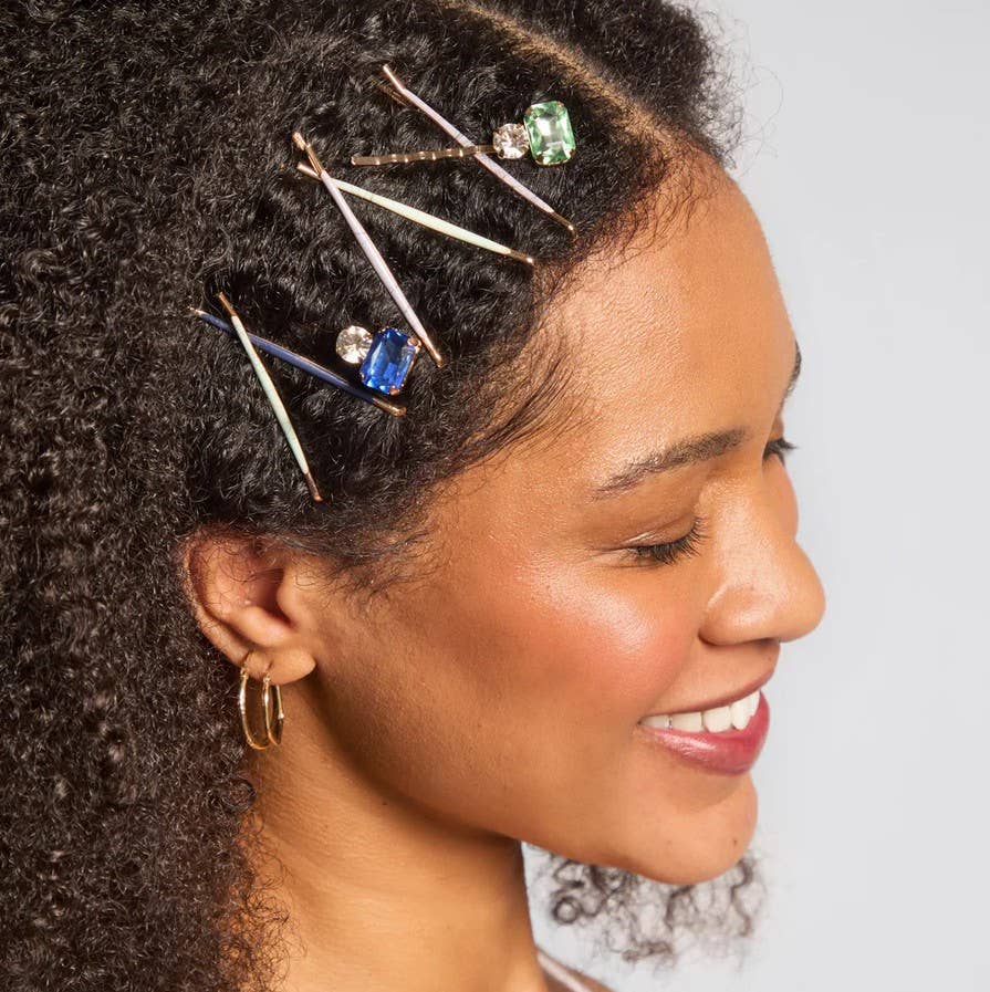 CC Cloud & Gem Bobby Pins 8pc Set - Garden Bouquet