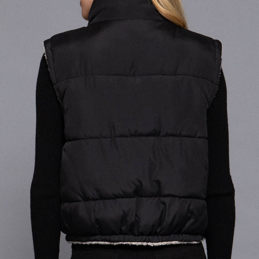 Reversible Fur Padding Vest