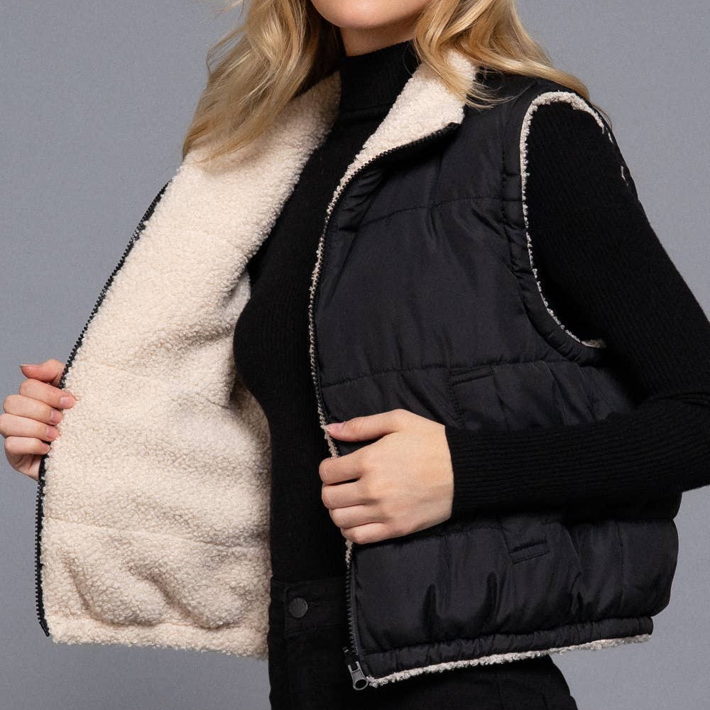 Reversible Fur Padding Vest