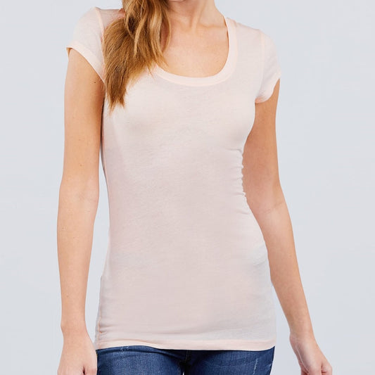 Keeping it Basic Cotton Tee in Peach 2301