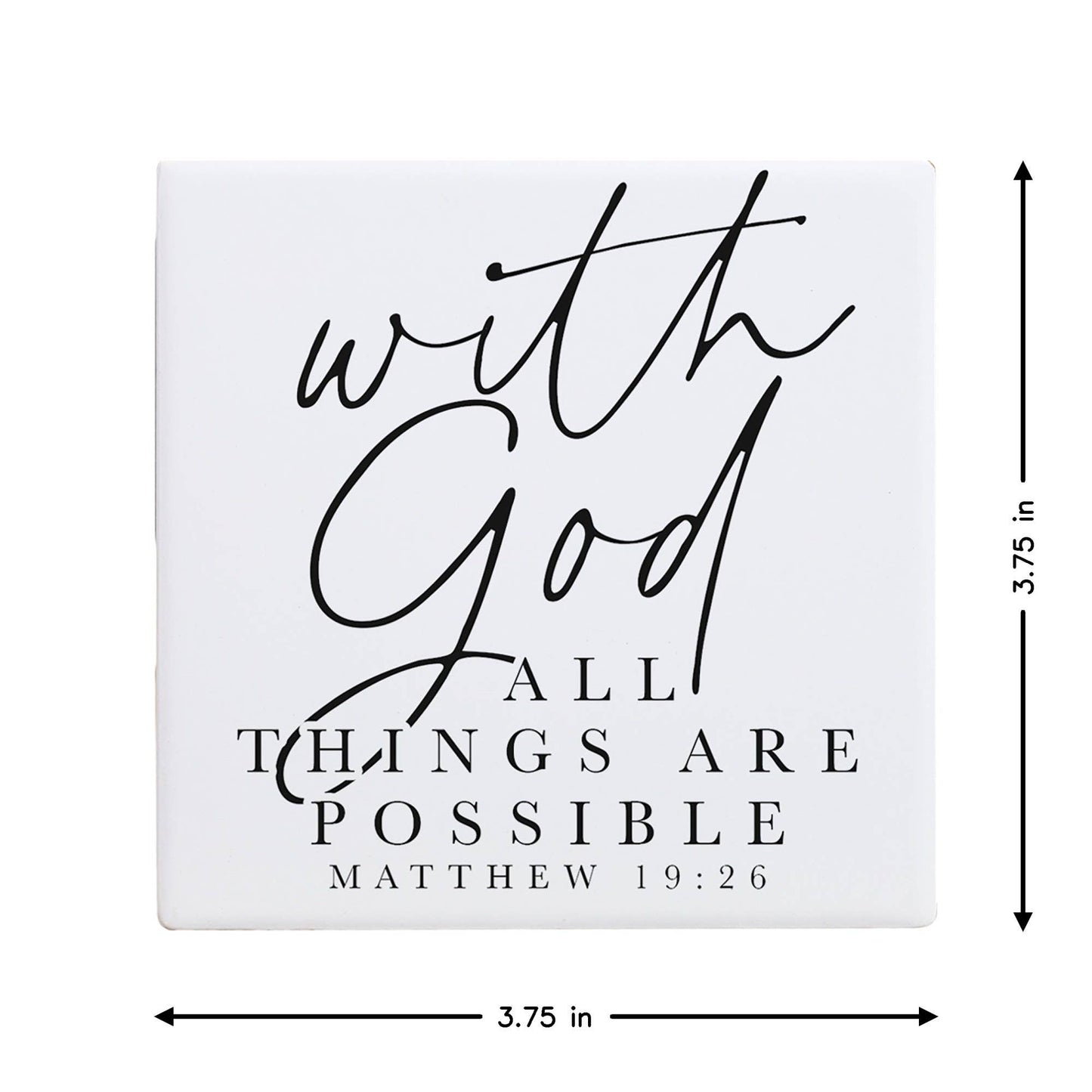 With God All Things Are Possible Ceramic Coaster