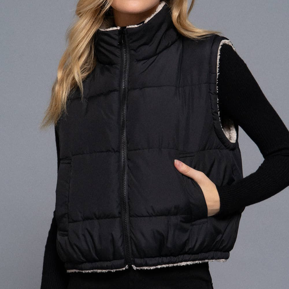 Reversible Fur Padding Vest
