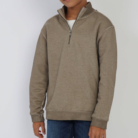 Khaki Half Zip Fleece Top Boys 317