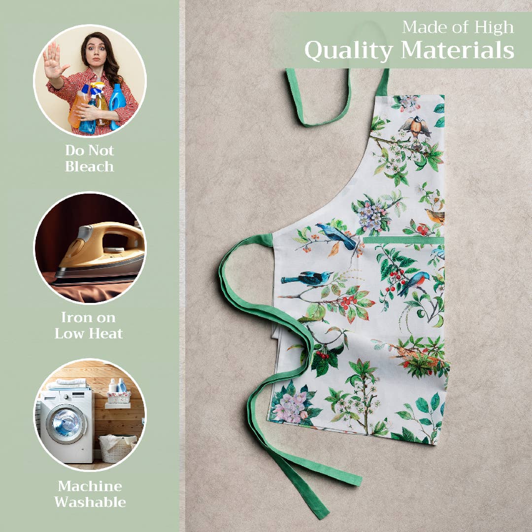 Apron 100% Cotton - Mesange Bird