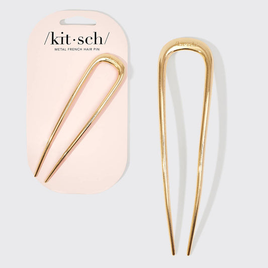 CC Metal French Hair Pin - Gold