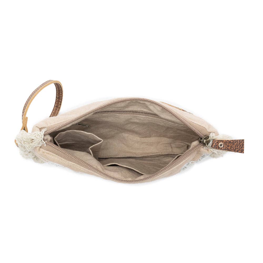 CC Meadow Lace Embroidered Pouch in Ivory Bloom 12806