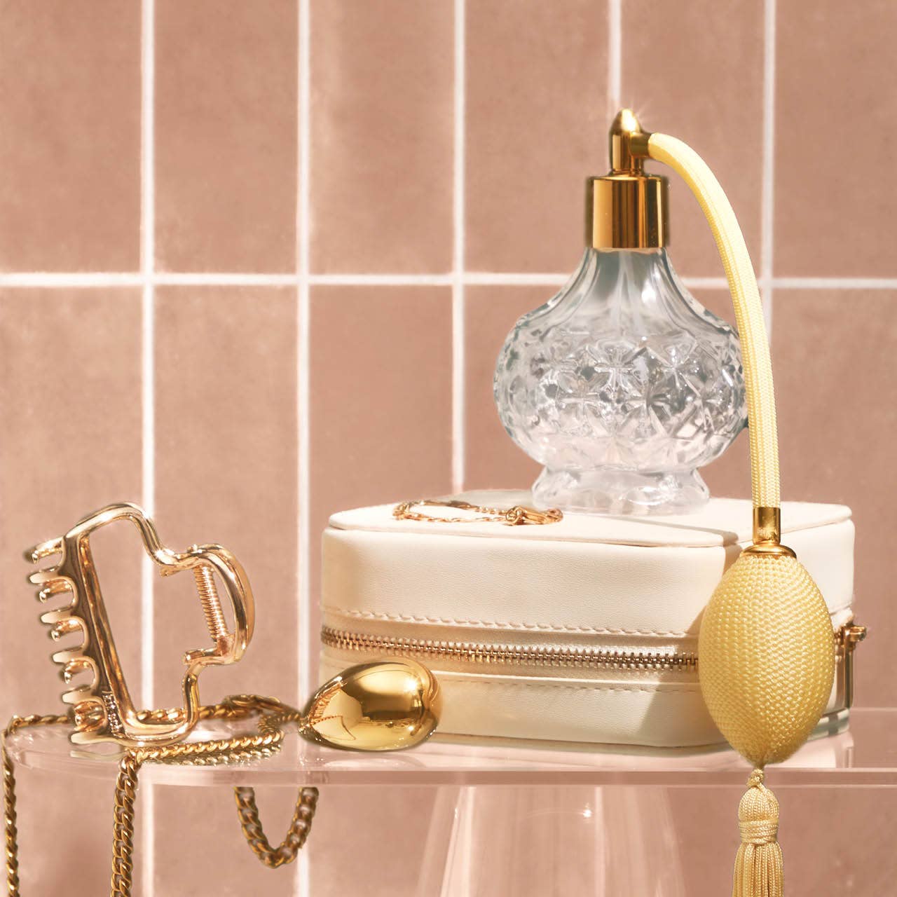 CC Metal Medium Open Shape Puffy Claw Clip - Gold