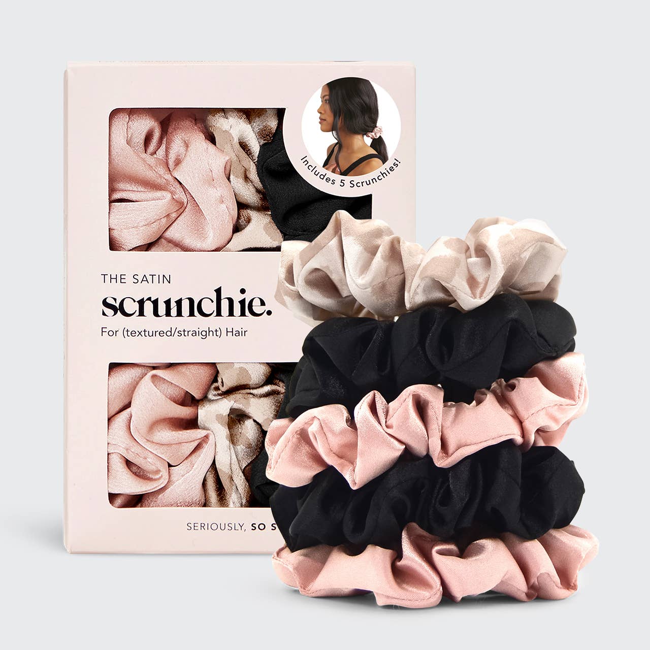 CC Satin Sleep Scrunchies 5pc - Assorted