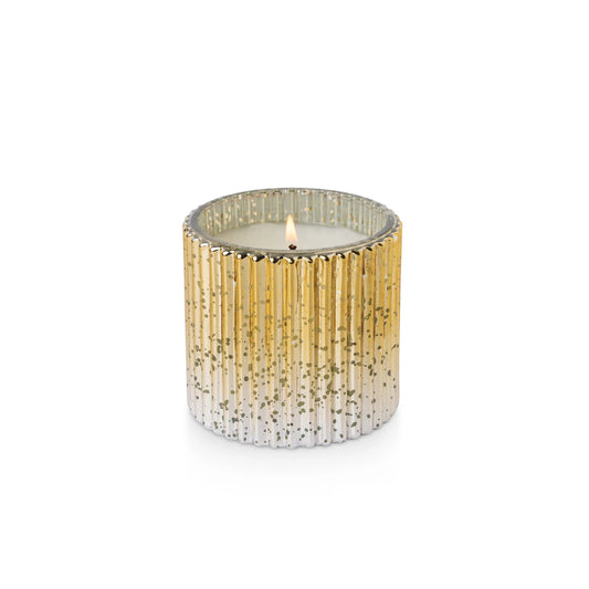 9oz Metallic Ribbed Candle - Holiday Champagne