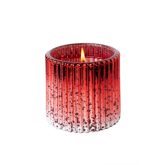 9oz Metallic Ribbed Candle - Smell of Christmas