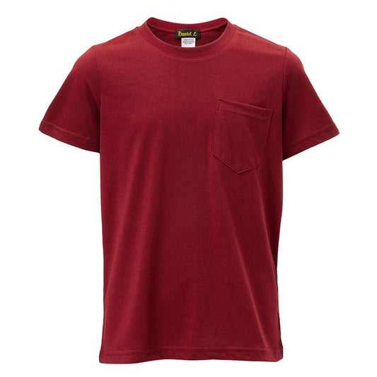 Crewneck Tee with Pocket in Burgundy BOYS
