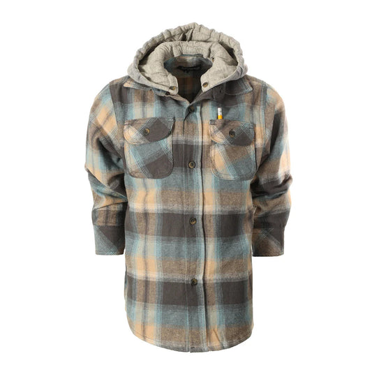 Long Sleeve Flannel Shirt with Removable Hood BOYS 306