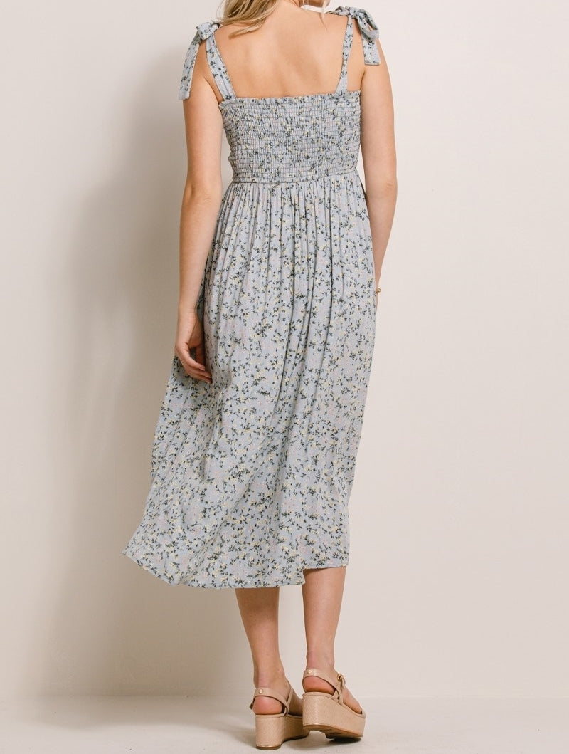 Floral Smocking Dress in Sage MATERNITY