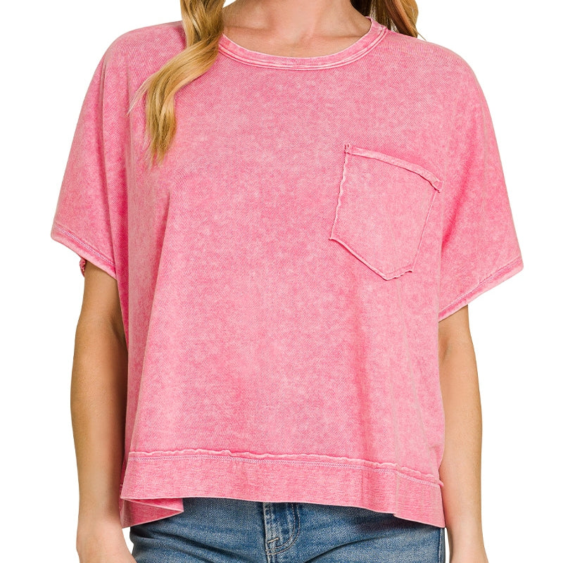 Halo Snow Relaxed Top in Hot Pink