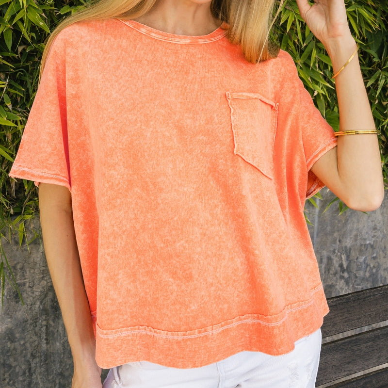 Halo Snow Relaxed Top in Orange