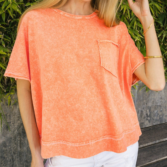 Halo Snow Relaxed Top in Orange 2856