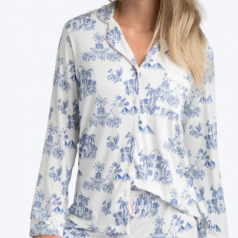 Charleston Toile Long Pajama Set 2896