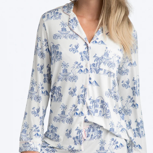 Charleston Toile Long Pajama Set 2896
