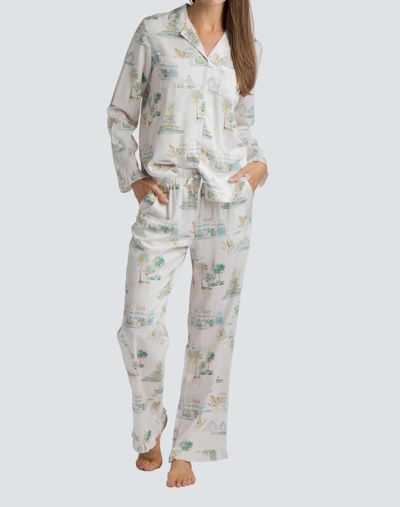 Charleston Watercolor Long Pajama Set 2897