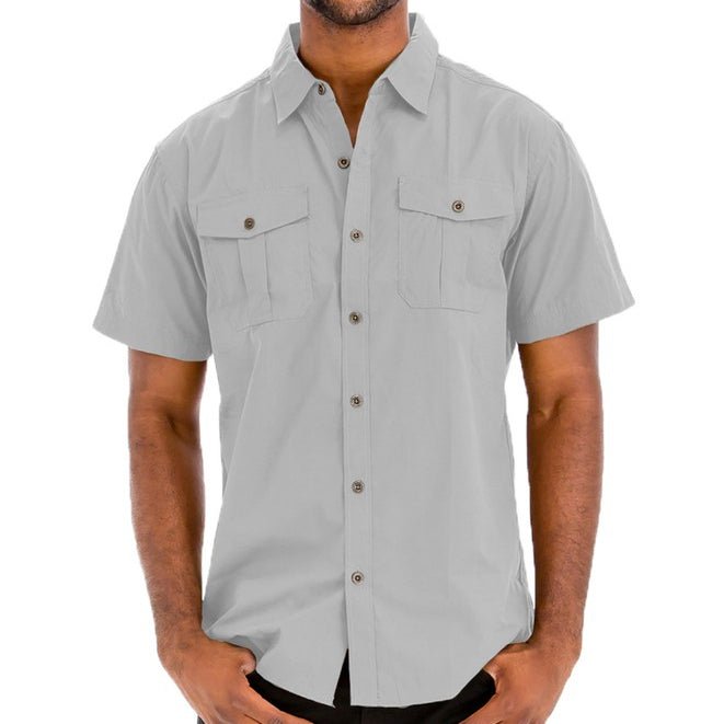 Clark Kent Standard Button-Up in Grey – Men’s Slim Fit Cotton Blend Shirt