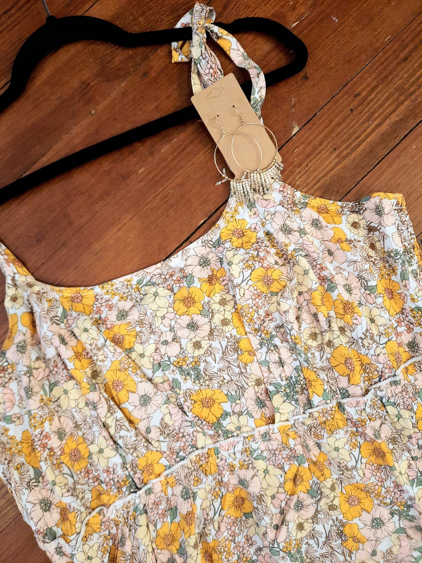 Floral Tie Sleeve Sun Dress PLUS