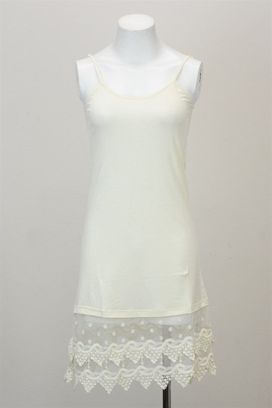 Ivory Lace Trim Slip Dress Extender