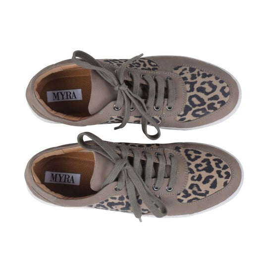 MYRA Leopard Print Leather Sneakers – Stylish, Comfortable Casual Shoes