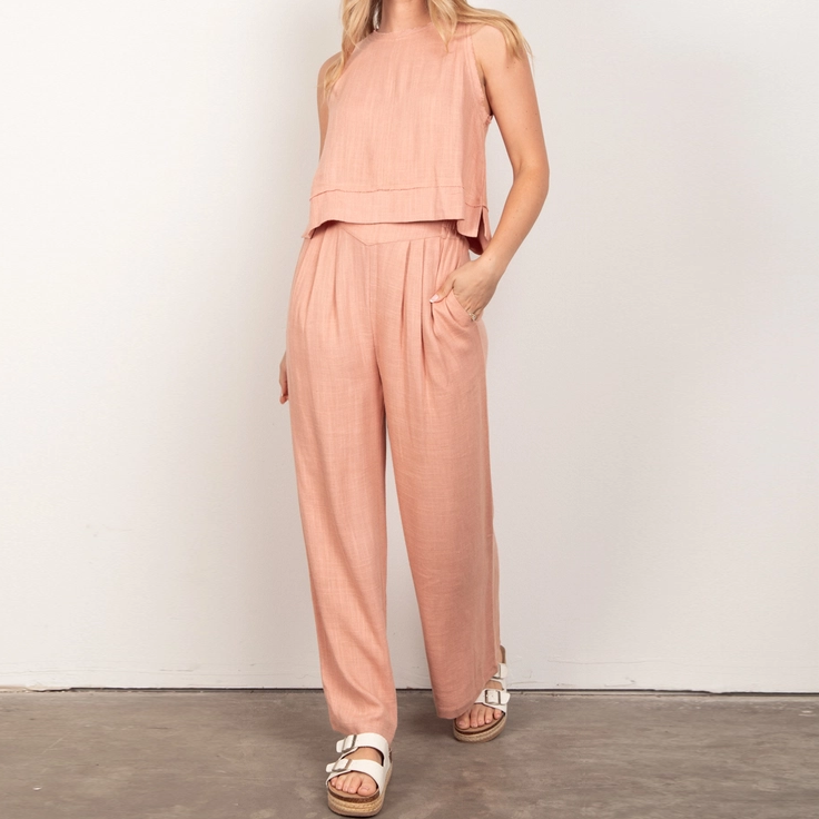Breezy Linen Matching Pant Set
