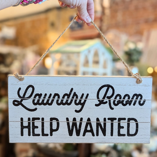 CWI Laundry Room Help Wanted Sign