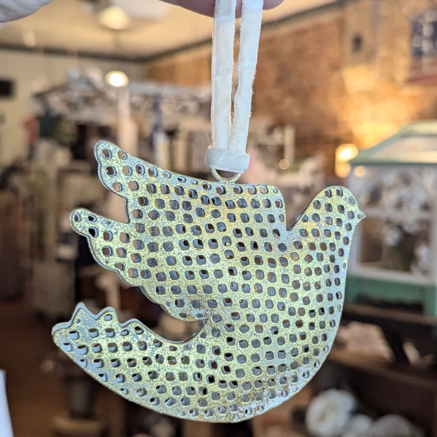 TC Golden Perforated Dove Ornaments (size varies)